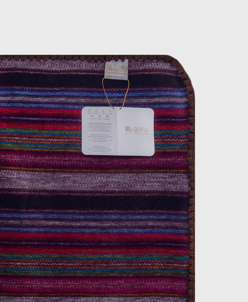 QISU Alpaca Wool Blanket Throw | Large, Beautiful, Warm, Variegated | 85 x 65 inches | Ultra-Soft, Hypoallergenic and Breathable | Non-Itchy or Scratchy (Purple Earth Variegated) - Image 5
